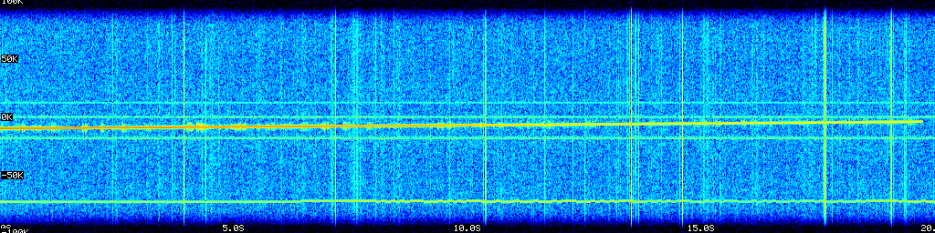 Spectrogram of capture 1 showing a continuous uplink trace